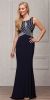 Main image of Alluring Sequins Bodice Keyhole Back Long Formal Prom Dress